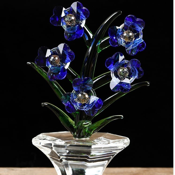 クリスタルガラスの水仙 きらきら輝く花 置物 記念日 お祝い | Russel