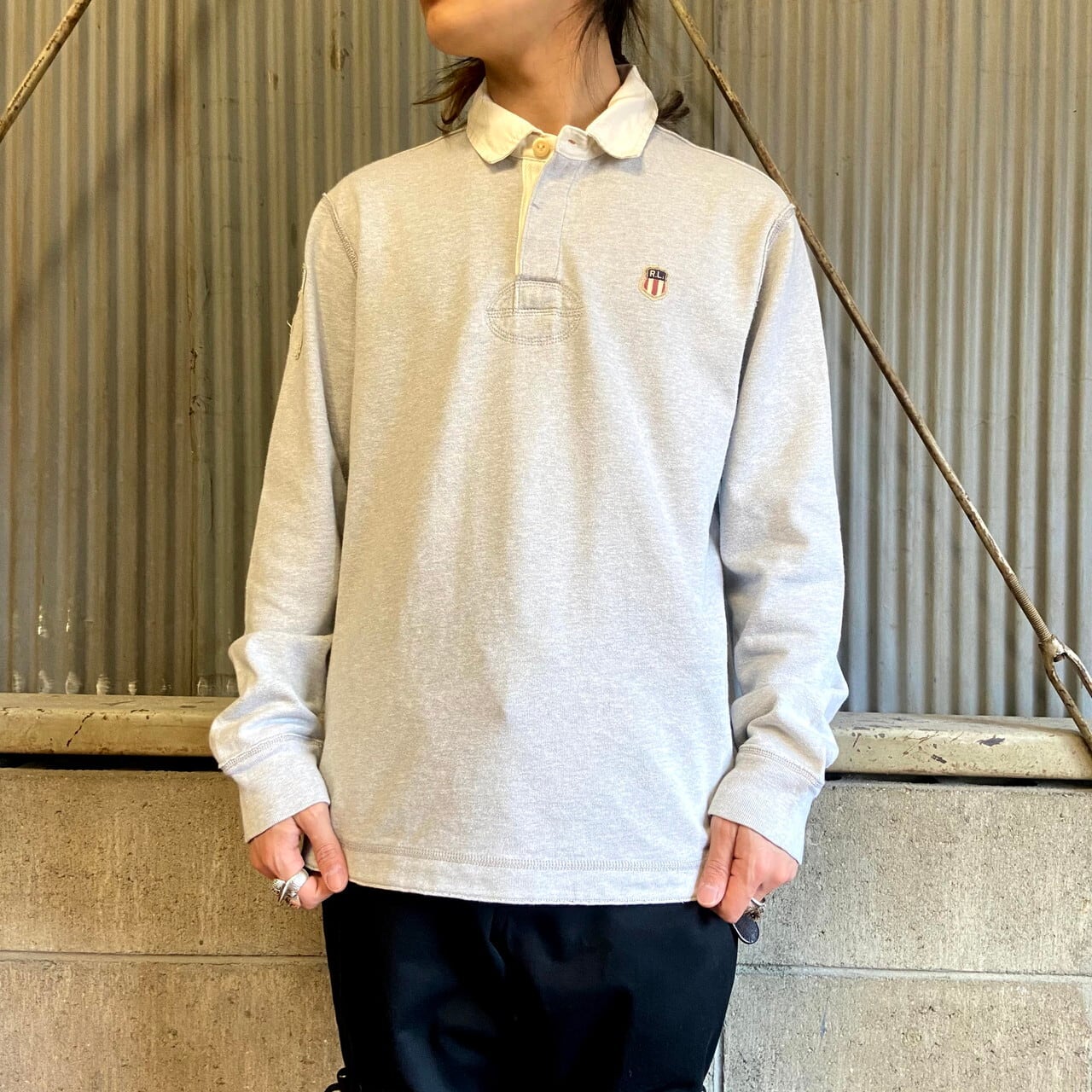 POLO JEANS COMPANY ラルフローレン 星条旗 長袖 ラガーシャツ メンズL