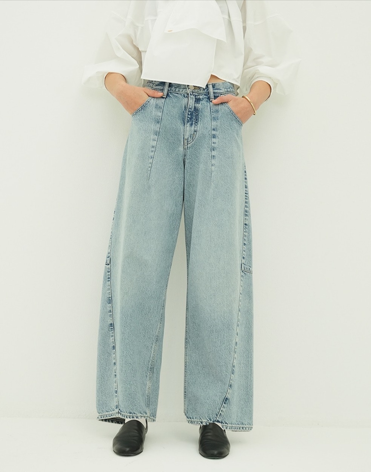 CLANE COCOON BULKY DENIM PANTS