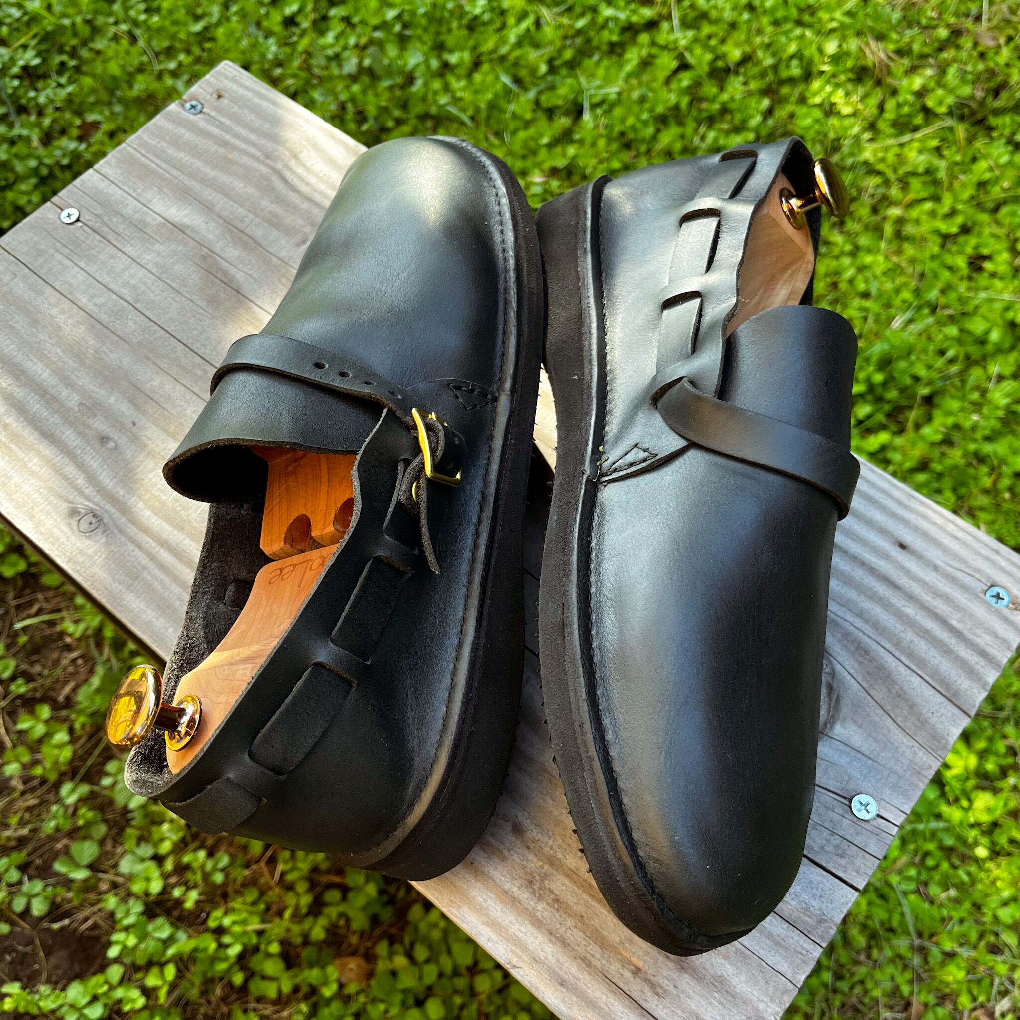 新品】AURORA SHOES MENS MIDDLE ENGLISH Made in USA 8H NAVY 
