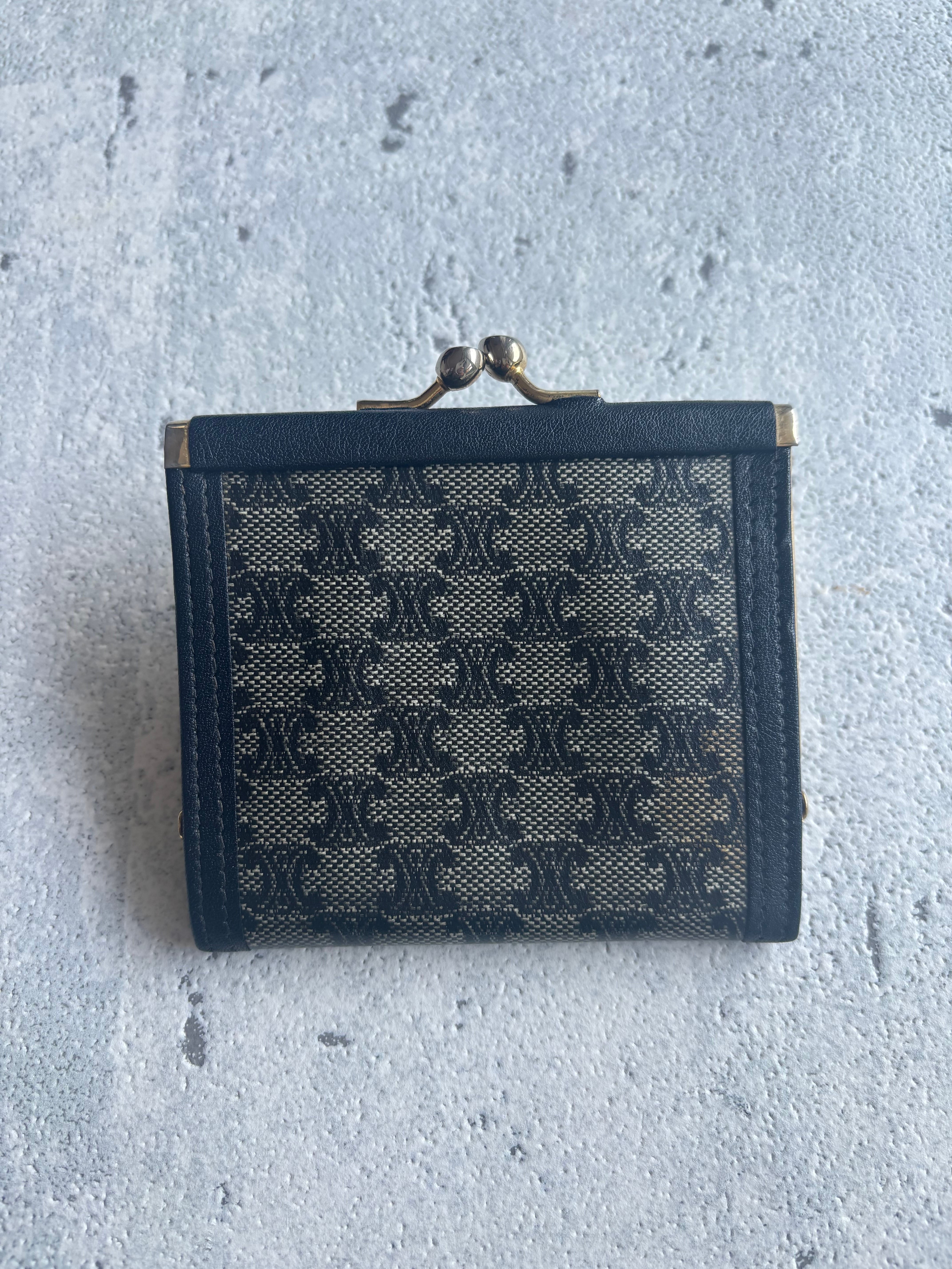 CELINE ブラックマカダム がま口コインケース | Petit luxe Vintage