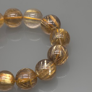 [高品質][大粒]スモーキータイチンルチルクォーツブレスレッド 18mm 手首17cm