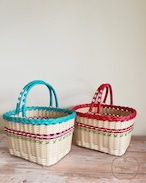 昭和レトロ風お花模様のバスケット