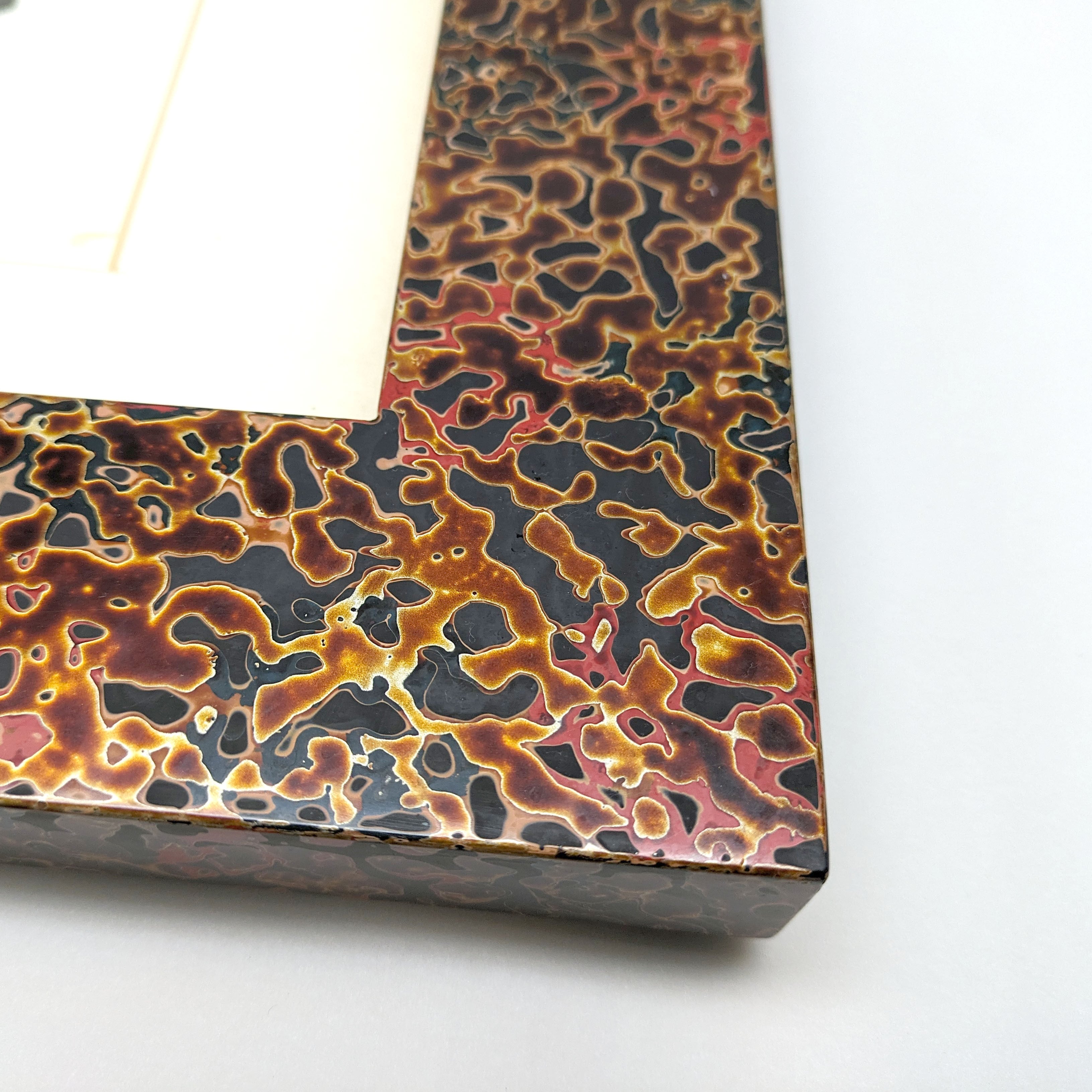 津軽塗（唐塗）バカ塗り・色紙額・額縁・『一味真』・雅雪・印刷・No