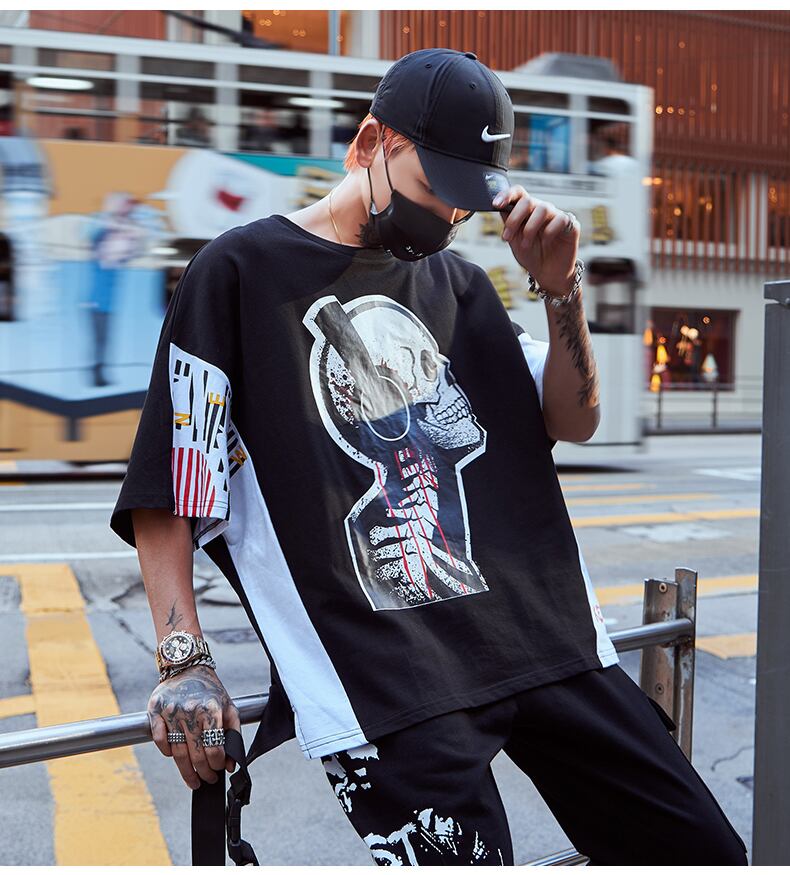 全2色 Tシャツ カットソー プリント カジュアル ストリート 