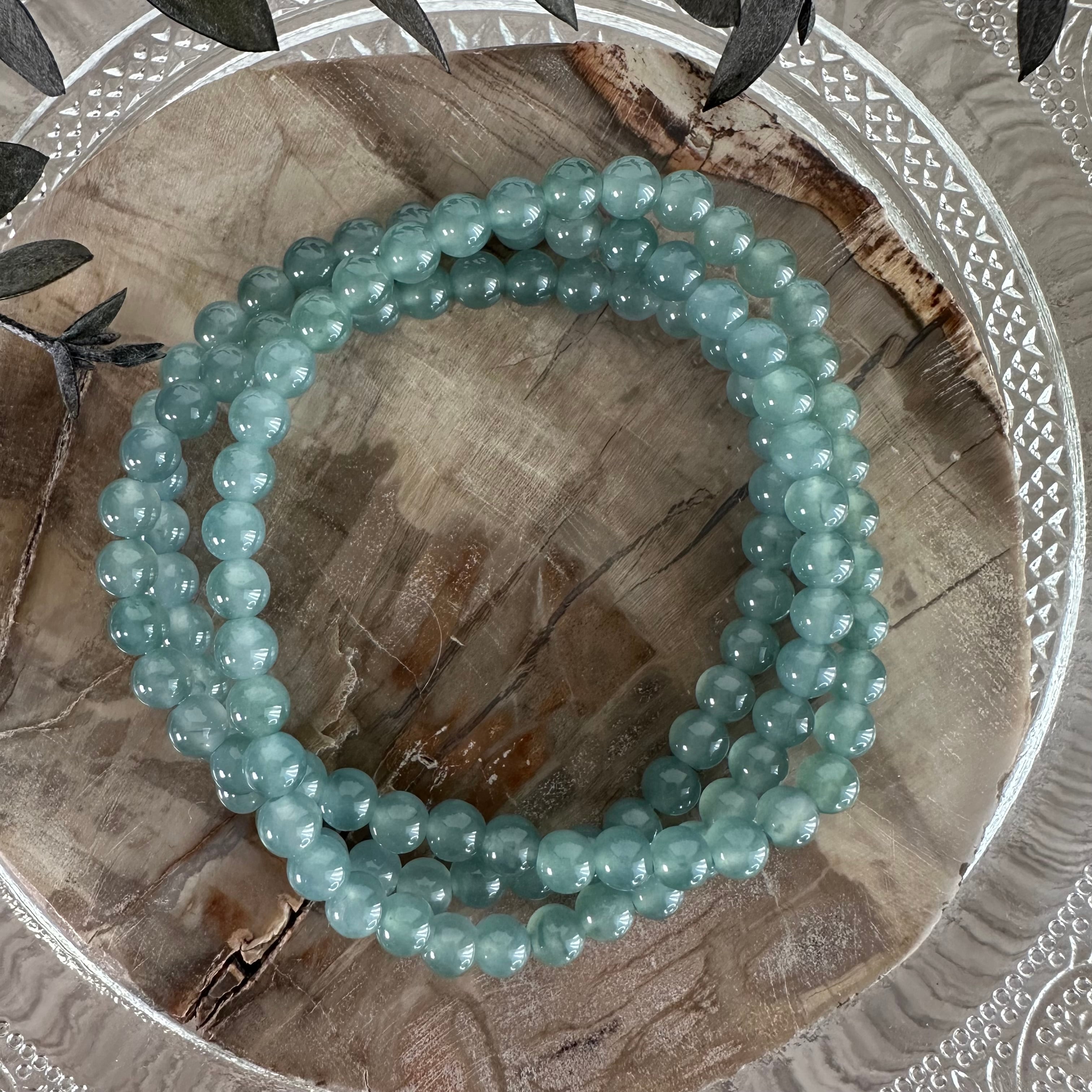 おまとめ専用です♡新作♡高品質ジェット×ミャンマー産青翡翠×天然ホワイトオニキス プレミアム】ミャンマー産3連青翡翠ブレスレット880 | 円と縁 オラクル