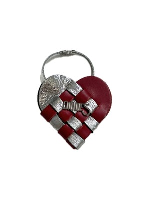 Amuheart Keyring SILVER × RED
