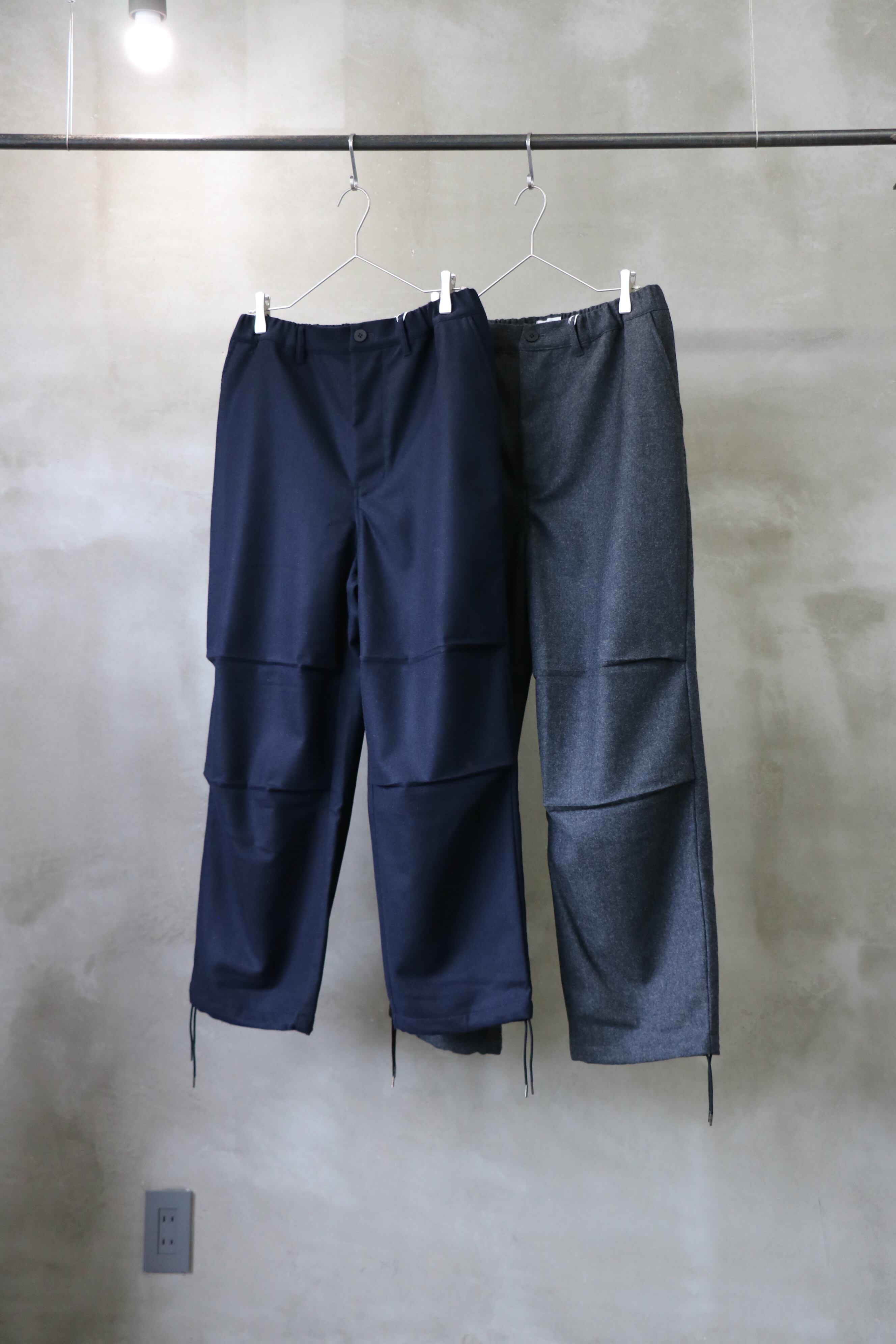 STILL BY HAND / Knee Tuck Wool Easy Pants / PT01244 / スティルバイ 