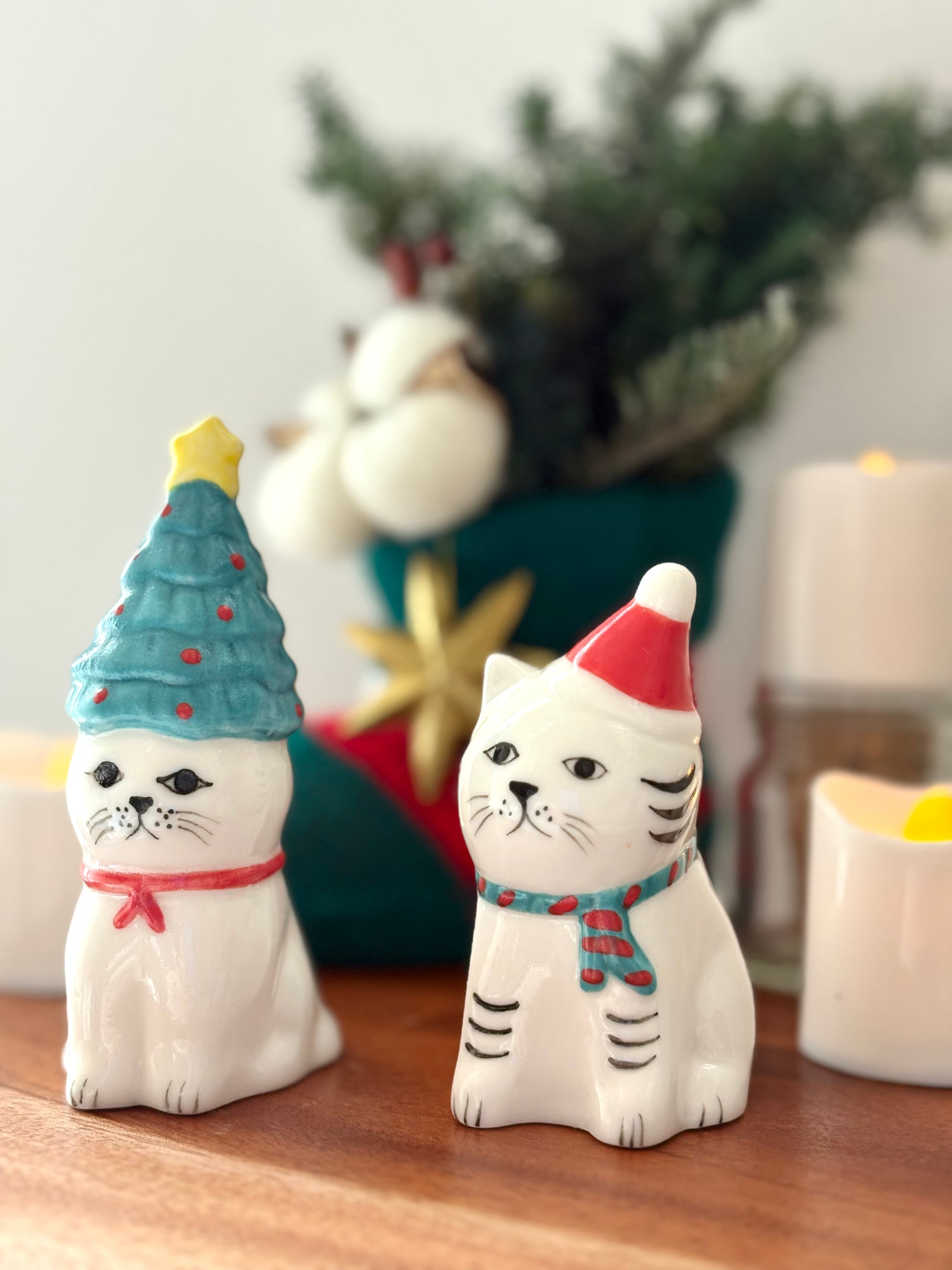 ねこのクリスマスオブジェ