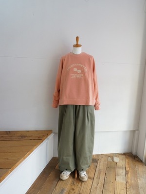 NATURAL LAUNDRY ナチュラルランドリー　綿麻裏毛 プリントプルオーバー