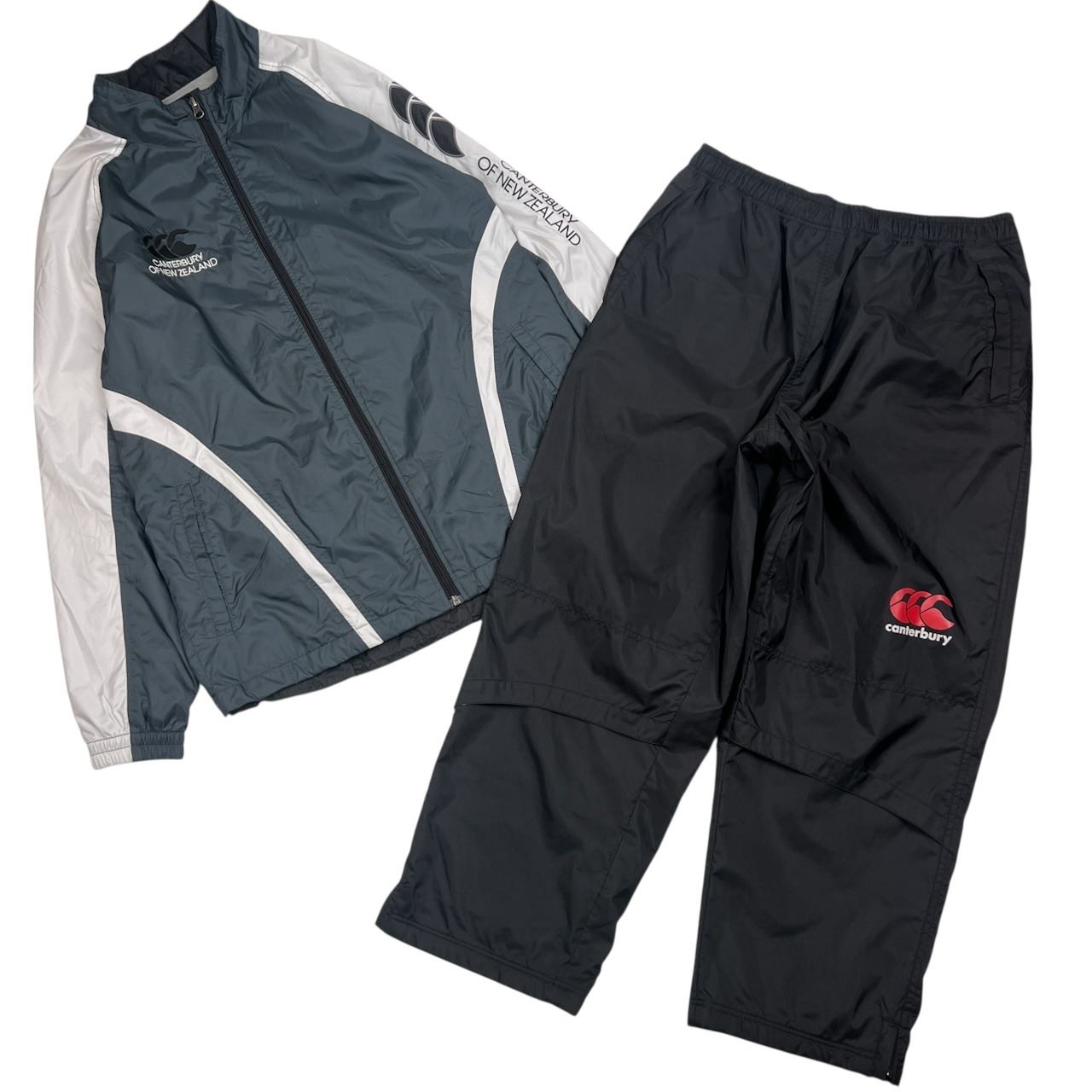 上下 CANTERBURY カンタベリー セットアップ ウインドブレーカー (上)L(下)3L/グレー系 メンズ