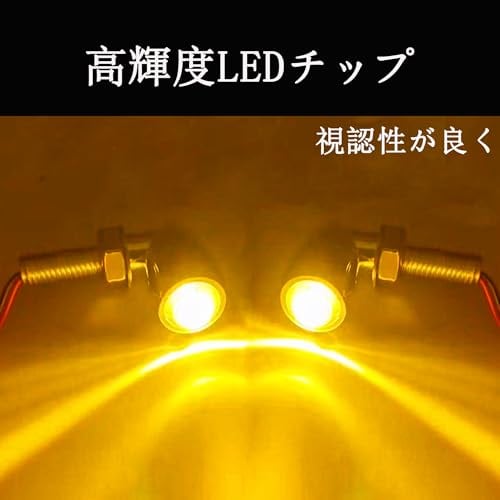 バイク用ウィンカー 汎用 led アンバー 12V 高輝度 ミニ ナノ 小型