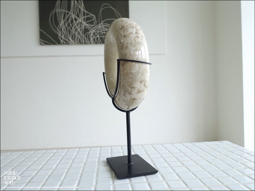 天然大理石オブジェCir マーブル 置物 装飾 天然石アート 円形オブジェ