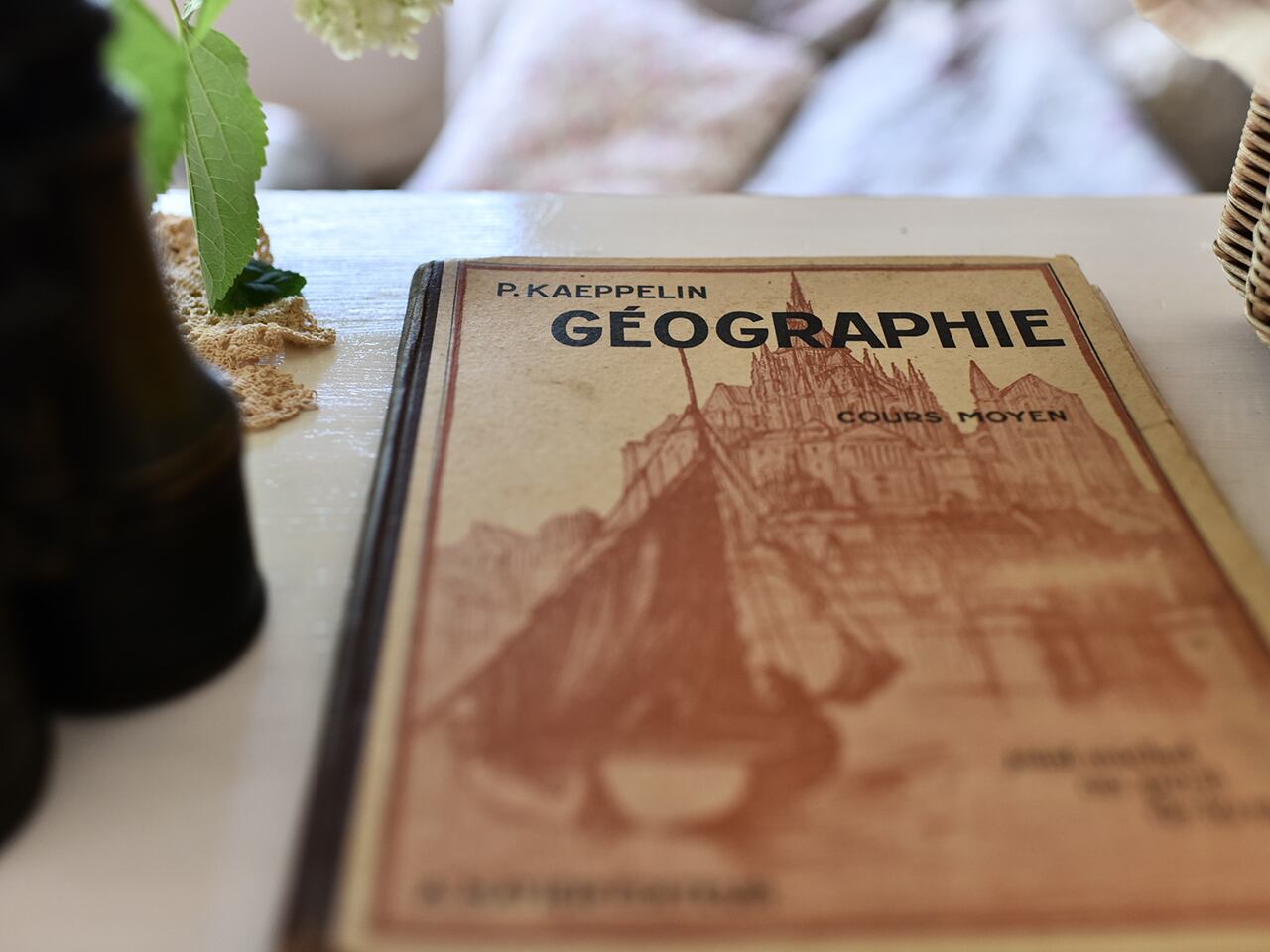 表紙のデッサンが美しい地理の本(B) *フランスアンティーク