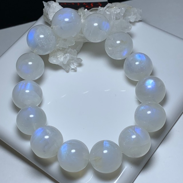 希少な大玉！全粒ブルーシラー♪ホワイトラブラドライト ブレスレット