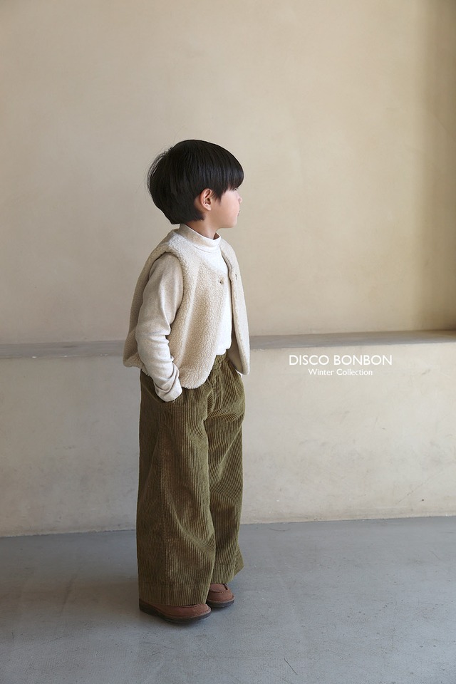 【取寄】disco bonbon｜cozy vest 25 (beige)｜コージーベスト25（ベージュ）｜XS-XL｜kids｜25 winter