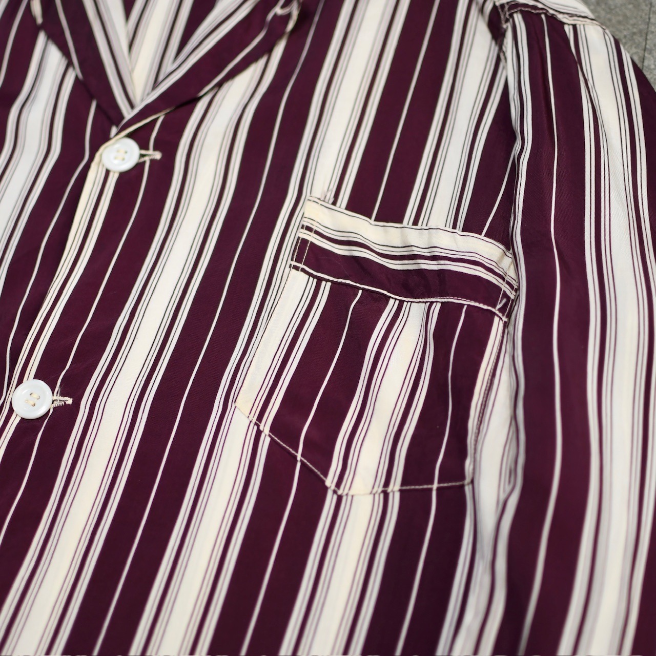 ~60's TOPKIS stripe rayon pajama shirt