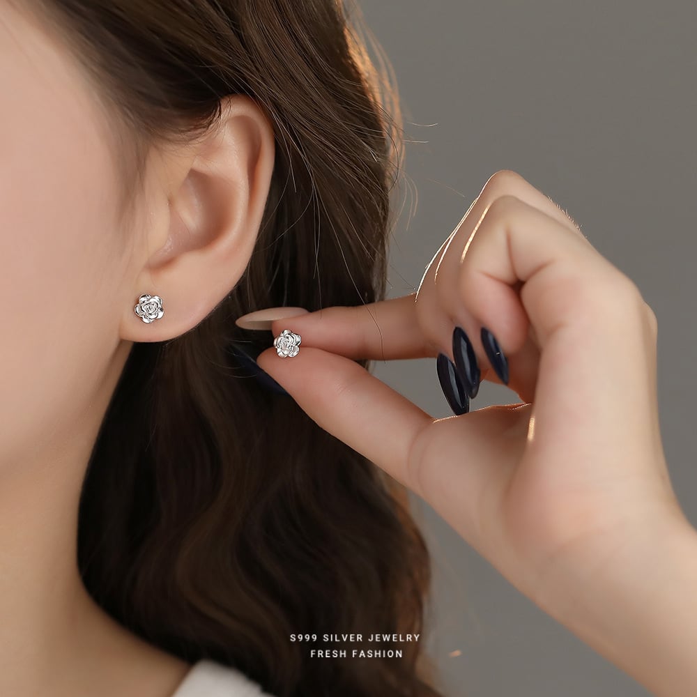 K18鏡面仕上げ ピアス シルバー999 レディース アクセサリー | Daimaruya