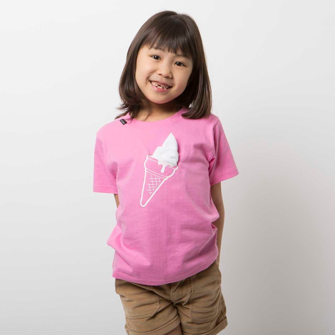 アイスクリームアイコニックプリントクルーネックTシャツ ピンク KIDS icecream Tシャツ(ピンク) | inink | 斬新な3Dデザインの