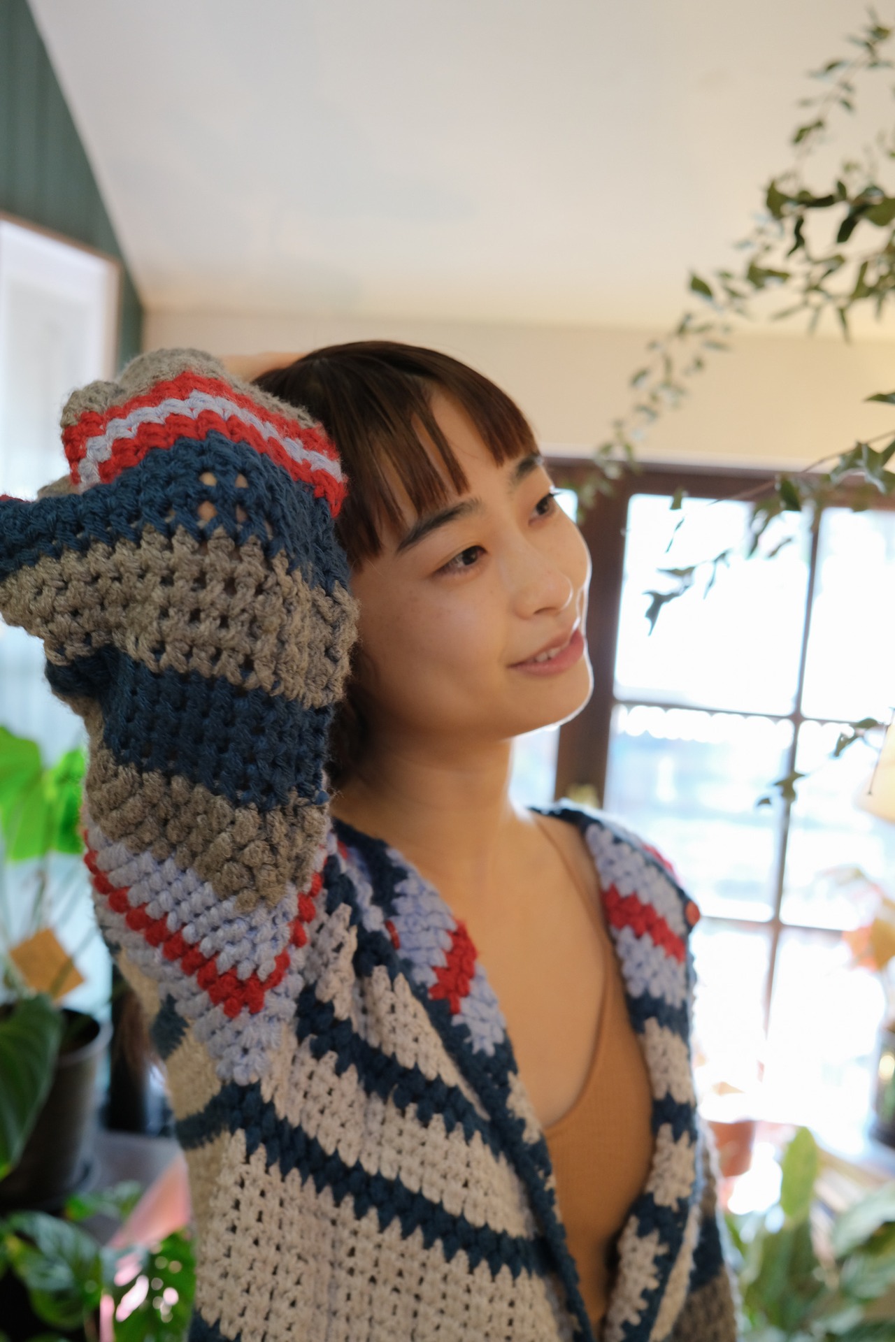 【送料無料】European handmade knit cardigan