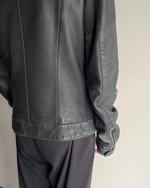 【DOLCE&GABBANA】lamb leather single riders jacket