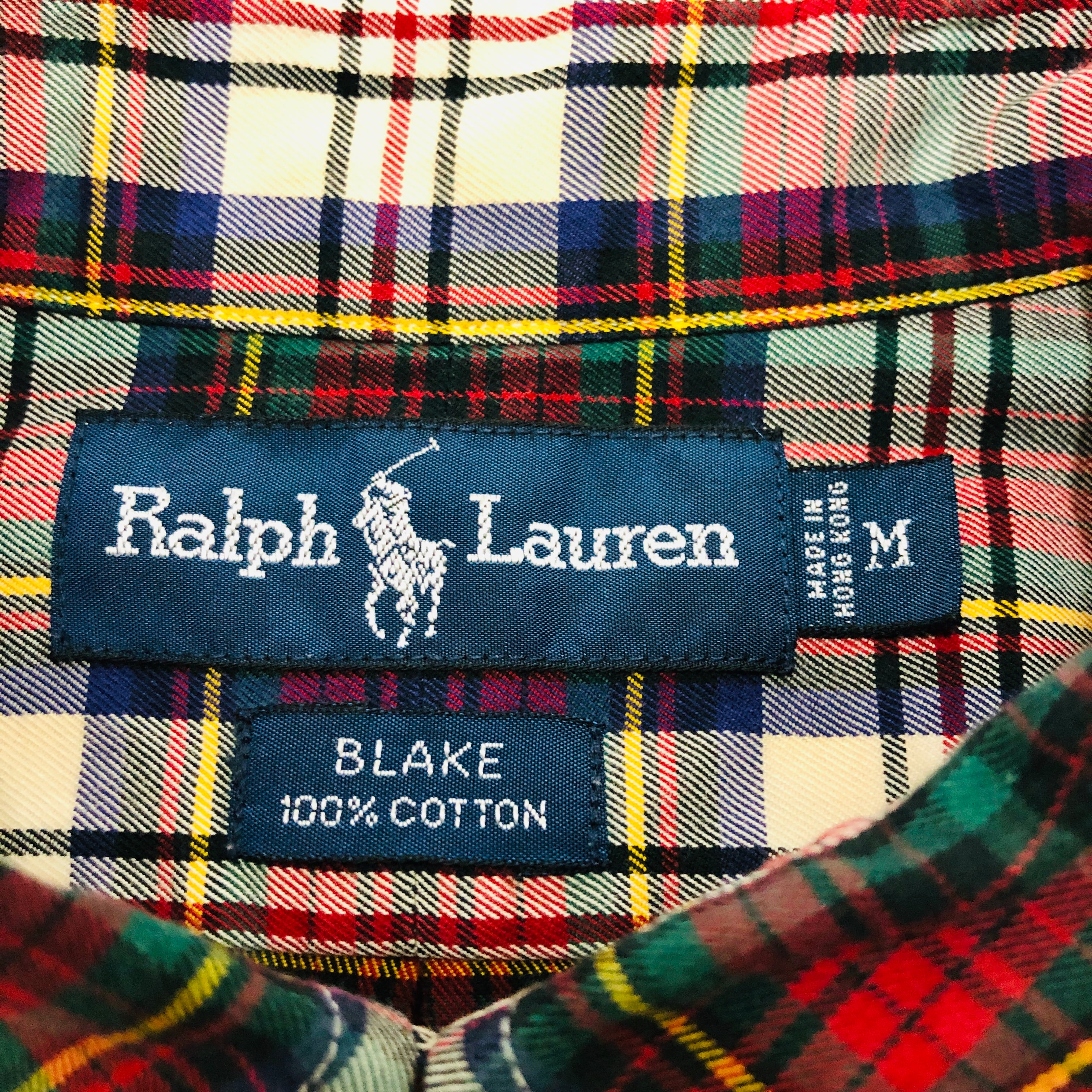 90～00 POLO RALPH LAUREN/Check BD L/S Shirt/BLAKE/M/香港製