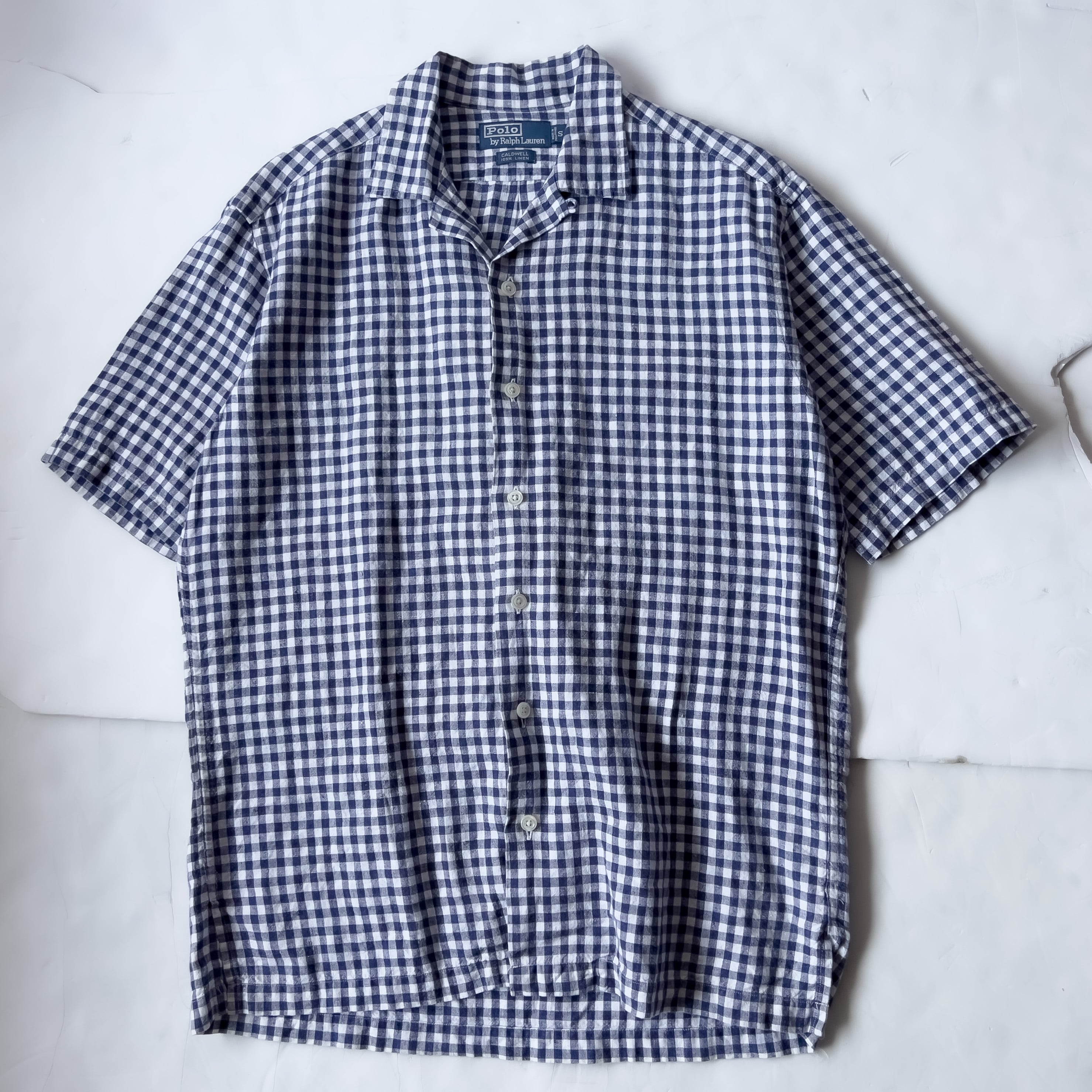 90s “polo by ralph lauren” “CALDWELL” gingham check pattern flax