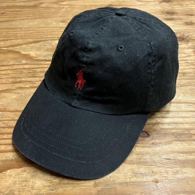 RALPH LAUREN PONY LOGO CAP BLACK