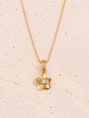 316L hawaiian plumeria necklace  #n81