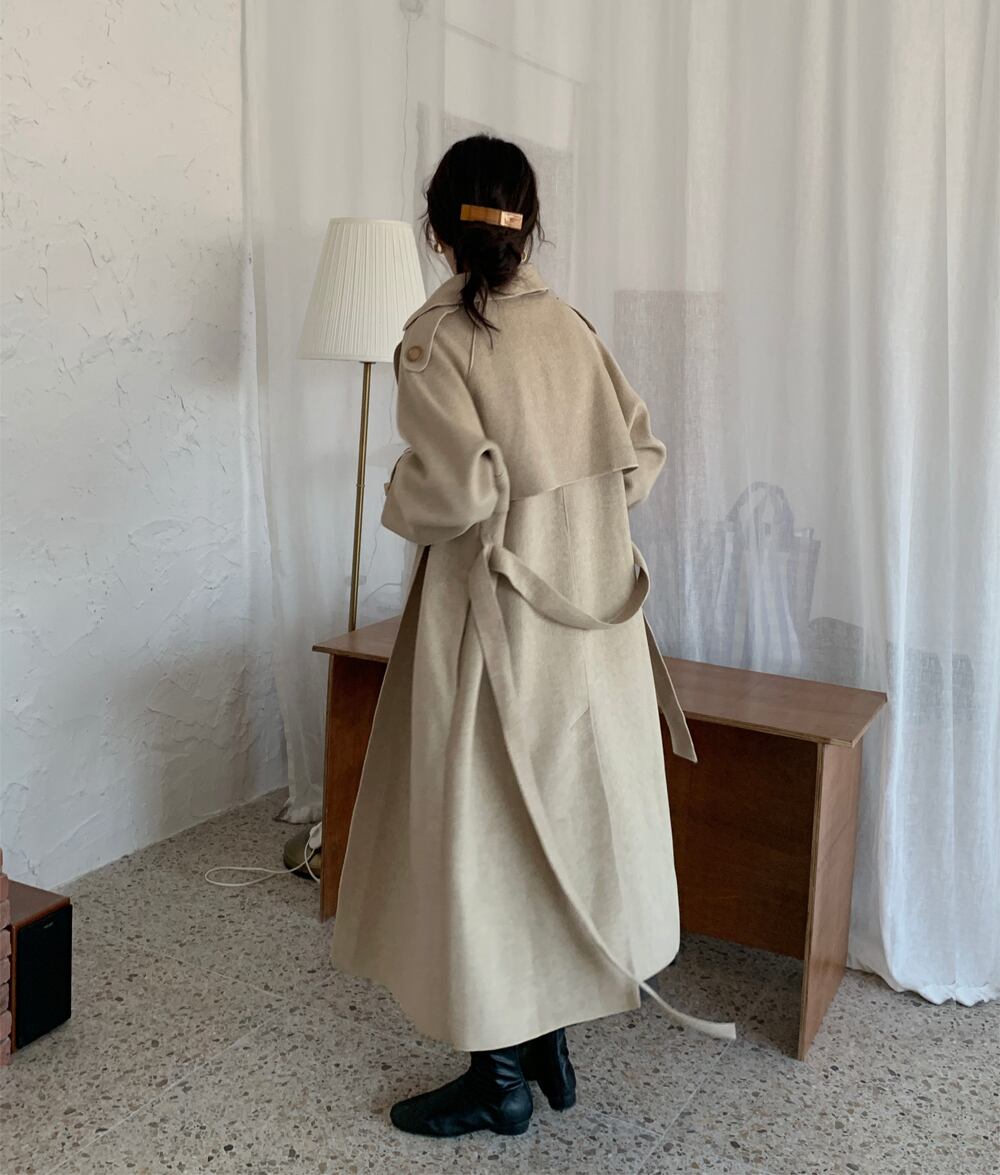 アウター レディース コート ウール ダブルブレスト ロングコート