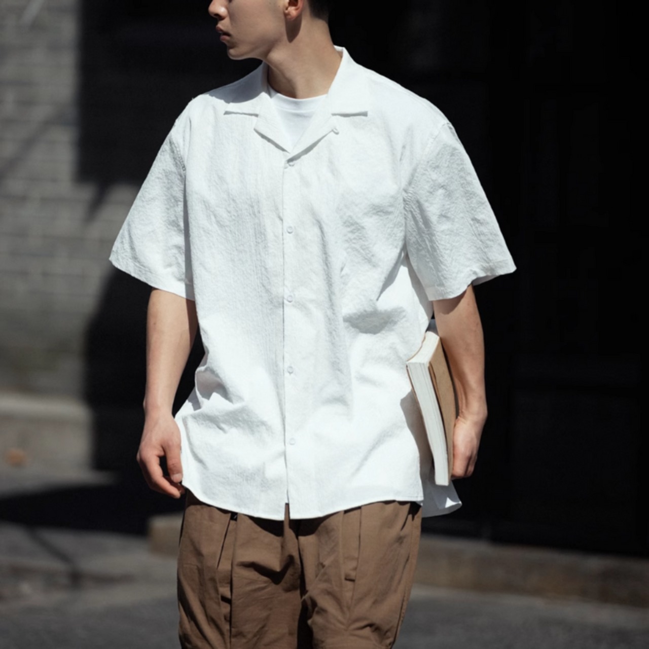 開襟ゆったりシャツ　0696