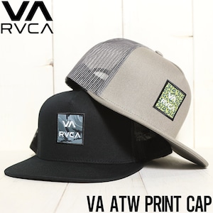 メッシュキャップ 帽子 ハット RVCA ルーカ VA ATW PRINT TRUCKER HAT AVYHA00466BLK