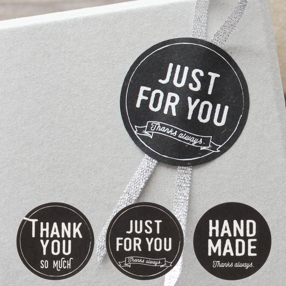 透明シール】長方形／ハーバリウムシール／ラベル／サンキューシール