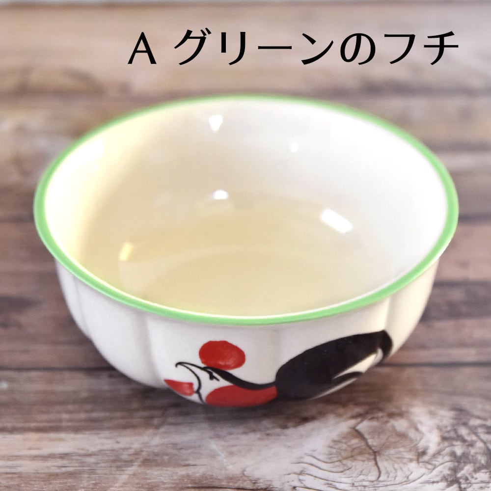 タイ ランパーン陶器 ニワトリ柄 ボウル ひだ状の溝付き 13cm | Phnom