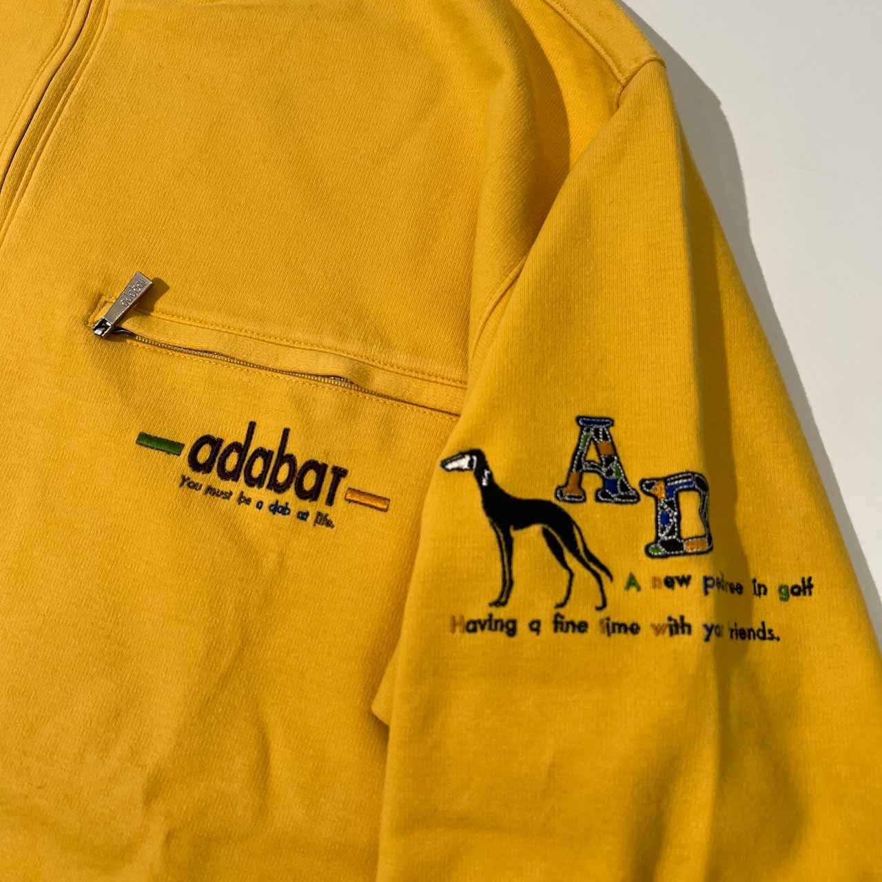 adabat アダバット ハーフジップ ハイネック スウェット トレーナー シャツ 4 /イエロー系/ゴルフ/ワールド/日本製
