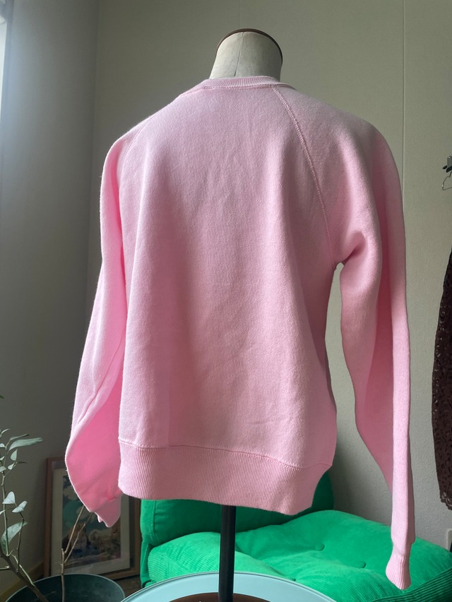 80s-90s Solid Raglan Sweatshirt / Baby Pink