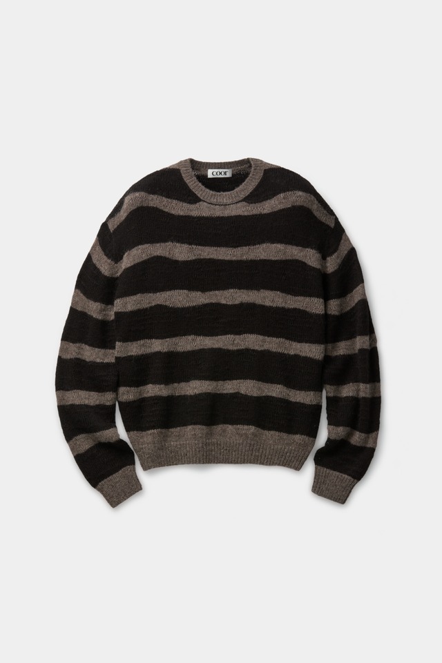 [COOR] Hairy Stripe Knit (Brown) 正規品 韓国ブランド 韓国通販 韓国代行 韓国ファッション クール クーア クアー COOR 日本 店舗