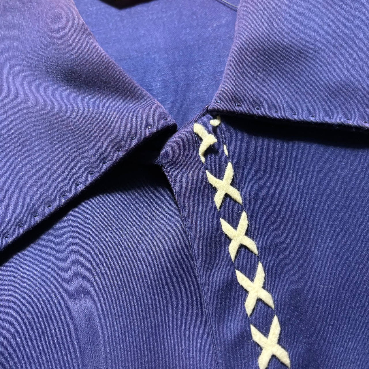 vintage 1950’s navy rayon gabardine shirt