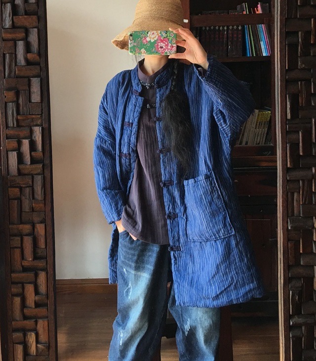 スタイルバックルルーズコート コットン ピュア Yiranxuaディースワード19563426636