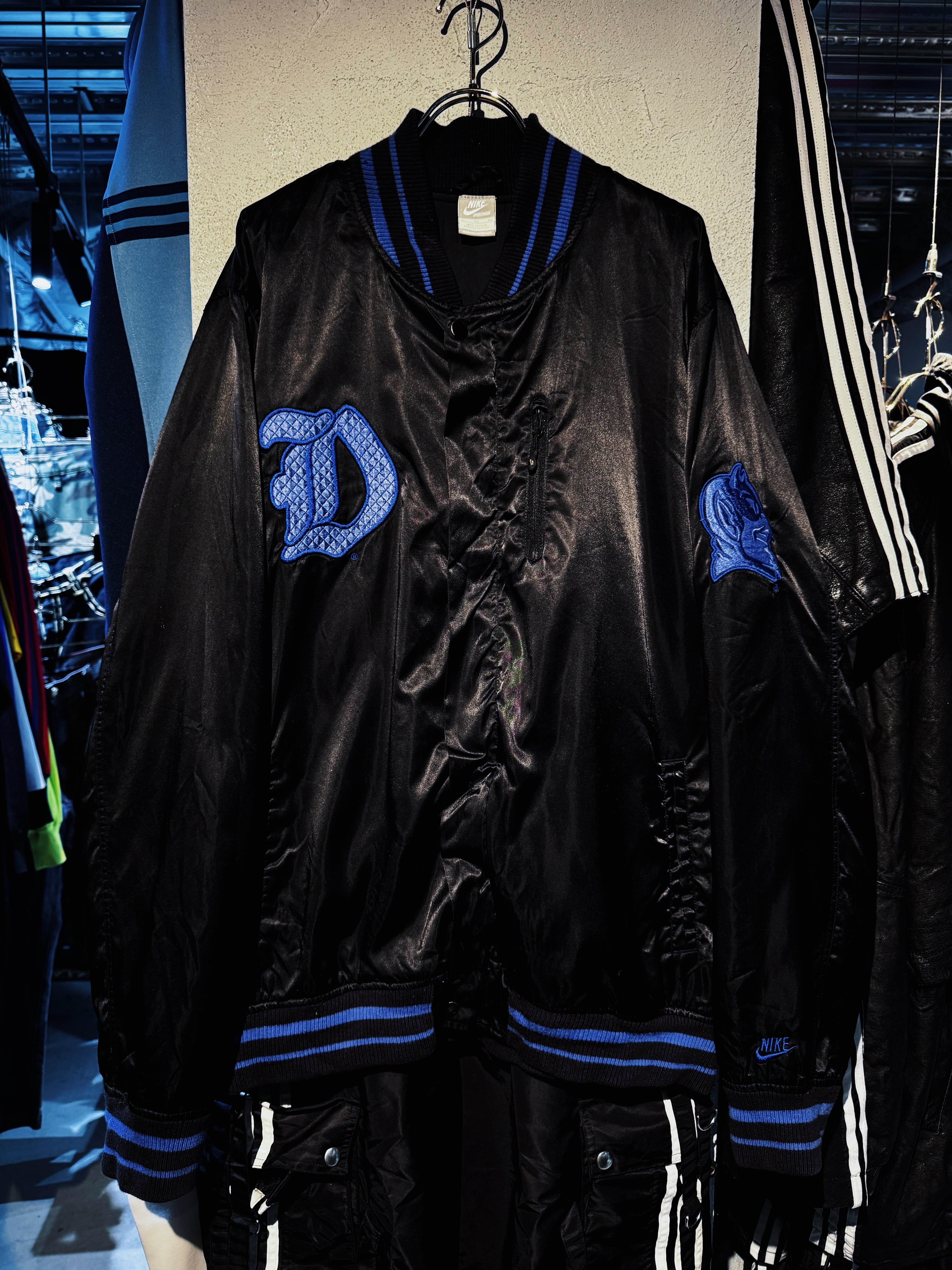 "NIKE"BLUE DEVILS embroidery design varsity jacket