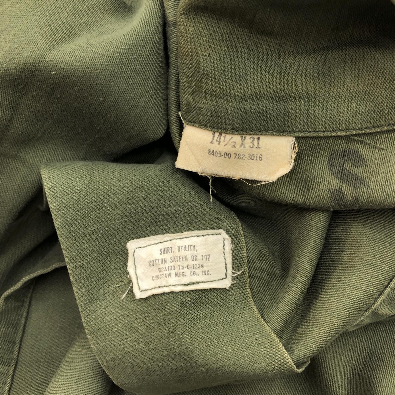 U.S.ARMY 70年代 USA製 OG-107 ユーティリティシャツ UTILITY SHIRT