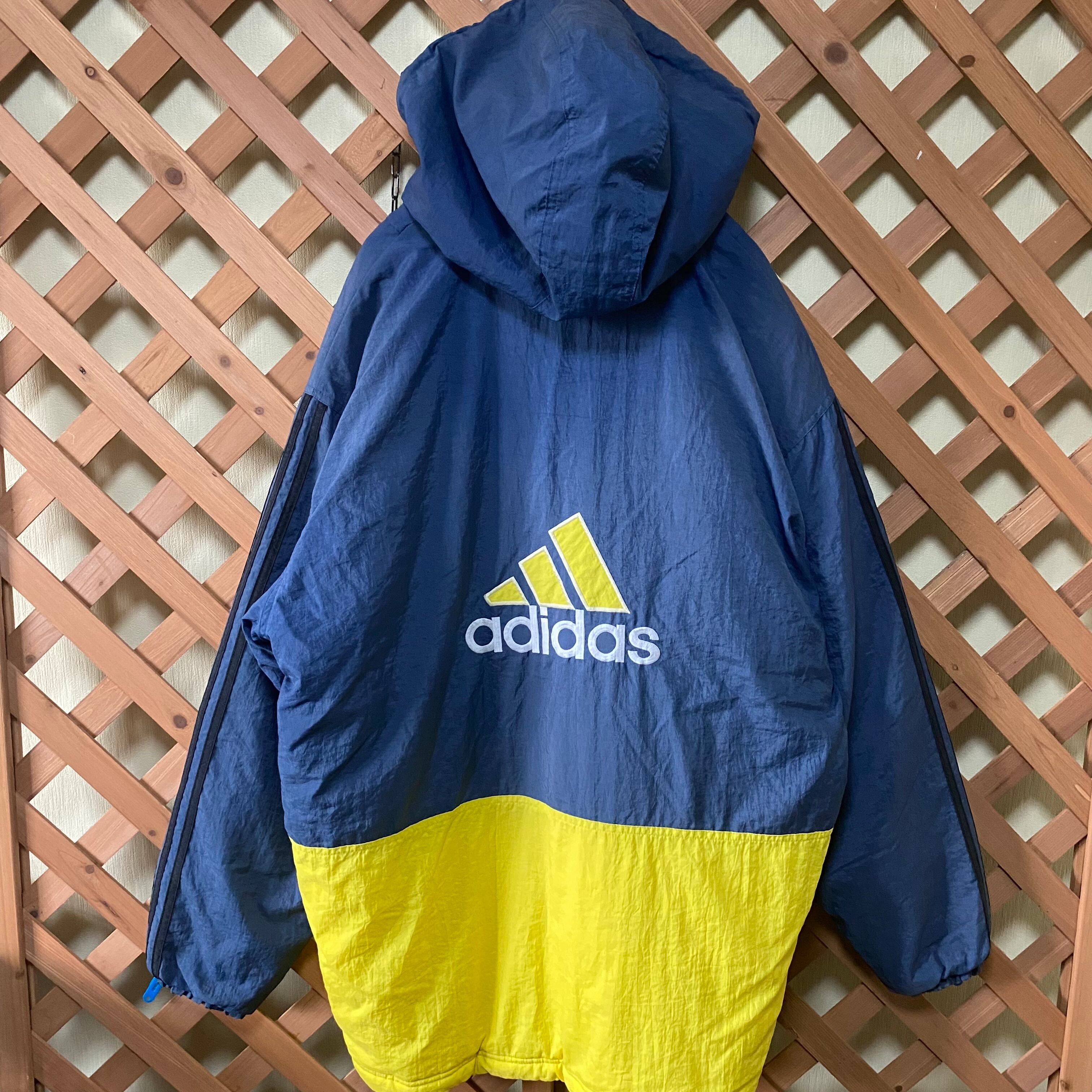 adidas アディダス アウター ネイビー イエロー 90s パフォーマンス