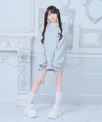 病みかわクロスジップパーカー(グレー)