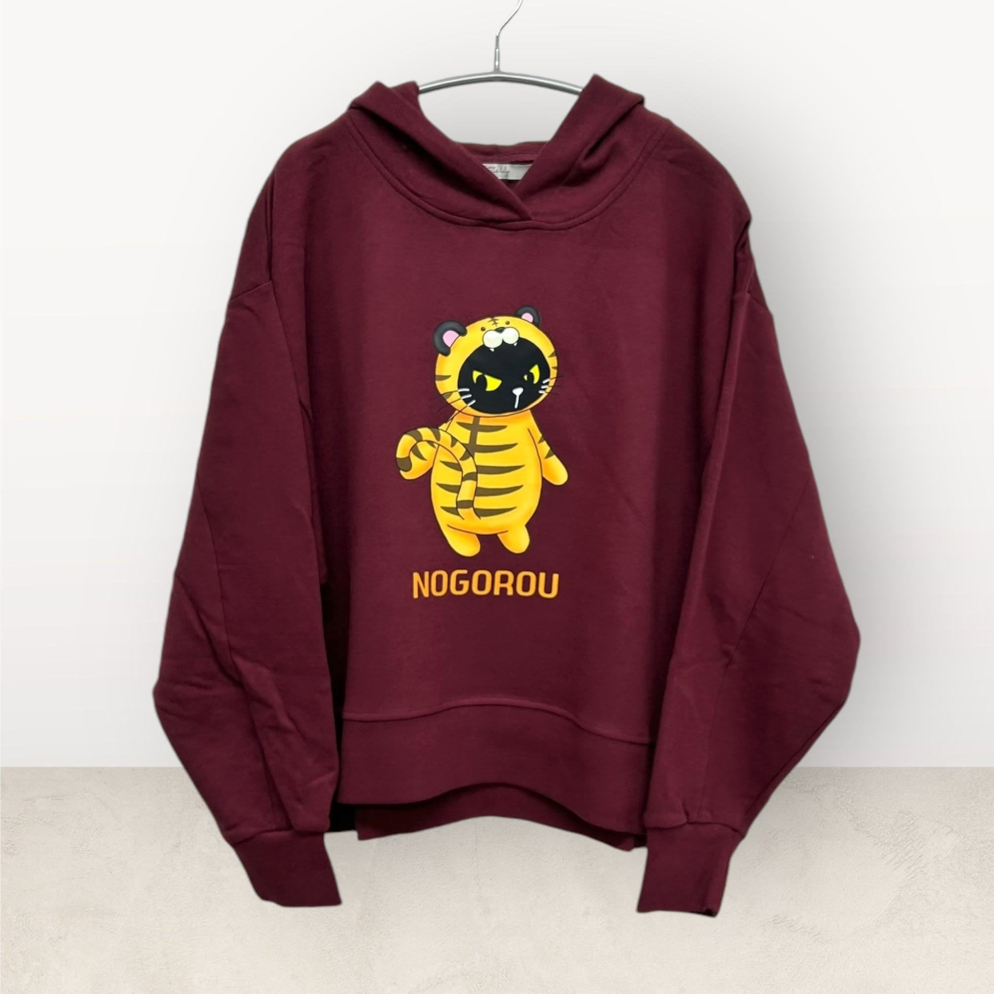 少量再入荷 レディース 2サイズ展開 トラノゴロー 裏起毛オーバーサイズプルパーカー ワイン