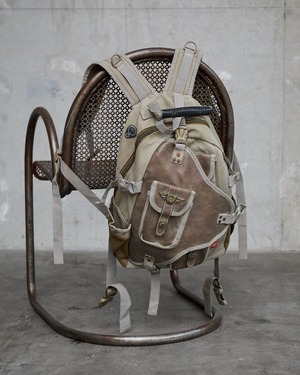 old archive"DIESEL" SPARE PARTS leather switching design backpack