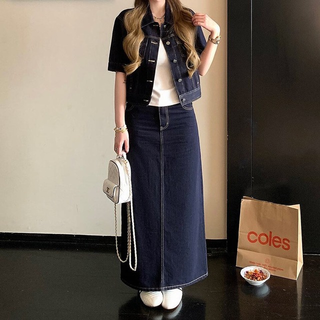 SET◆Denim skirt setup　M006