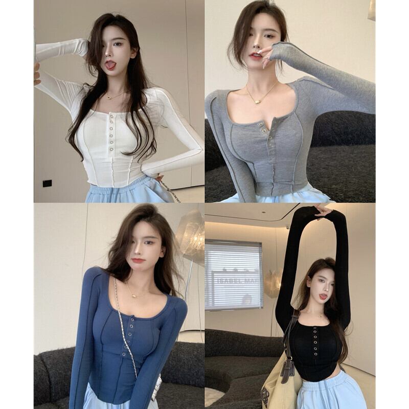 Tシャツ オータムショートスタイルトップス ロング 秋物 ガールズファッション32357443894