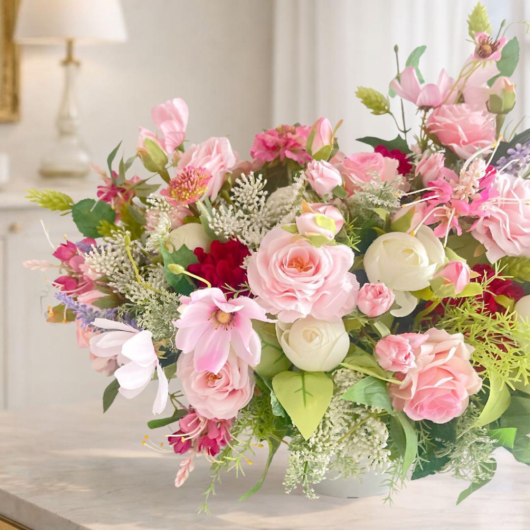 光触媒フラワー 特大 薔薇と季節の草花の豪華アレンジ 開店祝 退職祝 受付装花 光触媒フラワー 特大 薔薇と季節の草花の豪華アレンジ 開店祝 退職祝