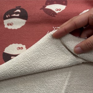 ★NY329◆1m◆新作！綿100%裏毛ニット生地◆マレファブ◆ご飯