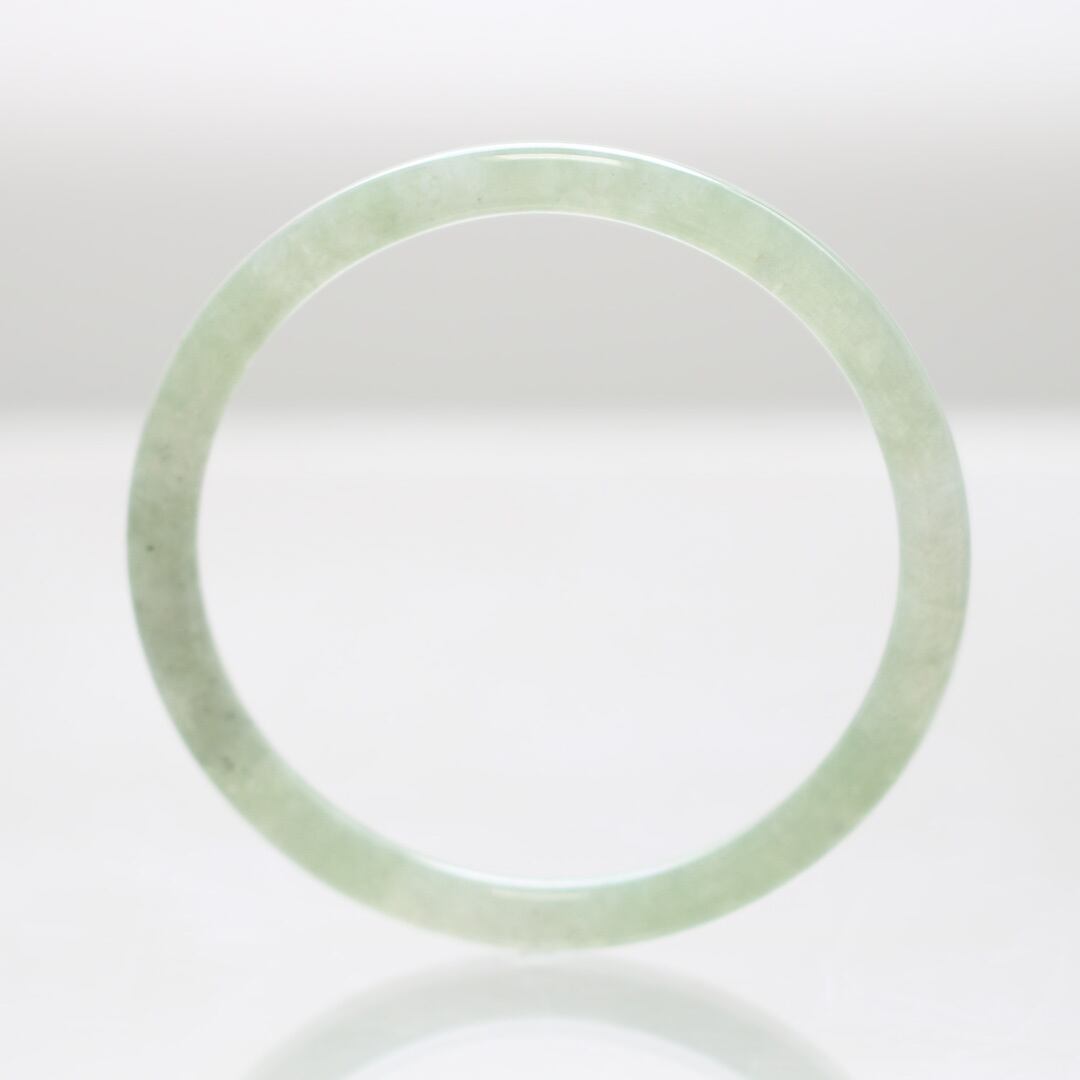 内径 約62mm】 princess/clear green 翡翠バングル A貨翡翠 jd_bg1236